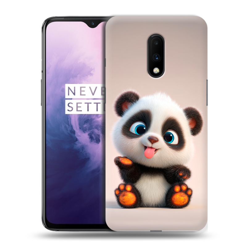 Пластиковый чехол на OnePlus 7 с принтом милая панда Пластиковый чехол на OnePlus 7 с принтом милая панда
