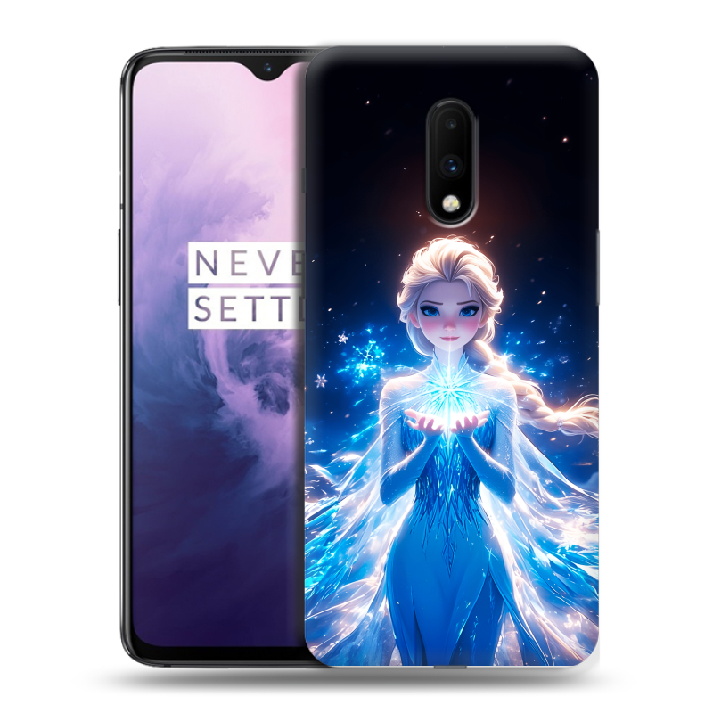 Силиконовый чехол на OnePlus 7 с принтом Холодное сердце Frozen Силиконовый чехол на OnePlus 7 с принтом Холодное сердце Frozen