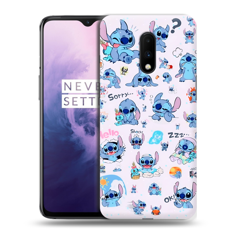 Пластиковый чехол на OnePlus 7 с принтом Лило и Стич Пластиковый чехол на OnePlus 7 с принтом Лило и Стич