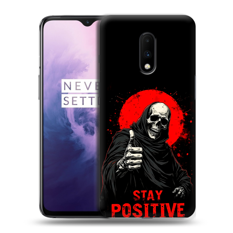 Силиконовый чехол на OnePlus 7 с принтом смешной скелет Силиконовый чехол на OnePlus 7 с принтом смешной скелет