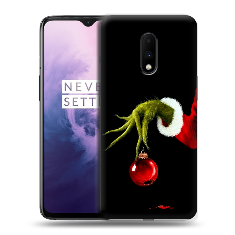 Пластиковый чехол на OnePlus 7 с принтом Новый год Гринч Пластиковый чехол на OnePlus 7 с принтом Новый год Гринч