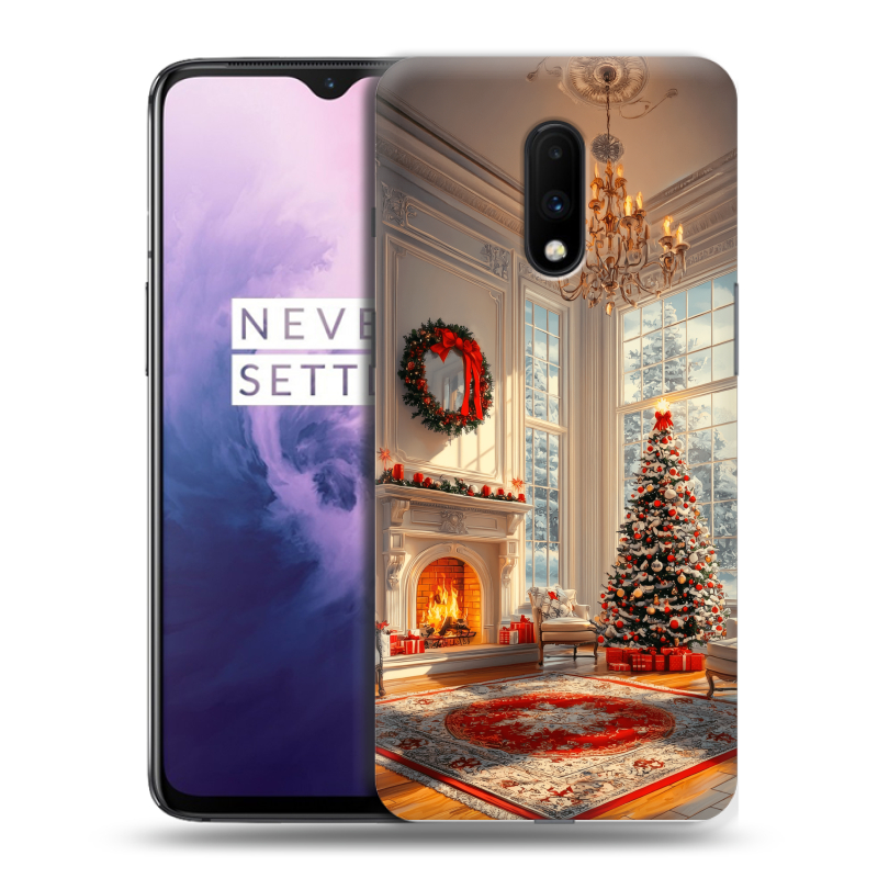 Силиконовый чехол на OnePlus 7 с принтом Новый год Силиконовый чехол на OnePlus 7 с принтом Новый год