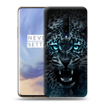 Силиконовый чехол на OnePlus 7 Pro с принтом Темный леопард