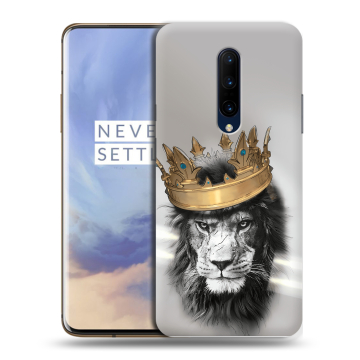 Силиконовый чехол на OnePlus 7 Pro с принтом Лев с короной