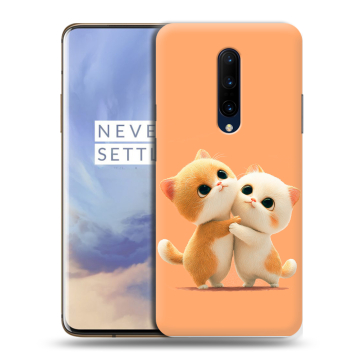 Силиконовый чехол на OnePlus 7 Pro с принтом Милые котики