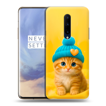 Силиконовый чехол на OnePlus 7 Pro с принтом Котенок в шапке Силиконовый чехол на OnePlus 7 Pro с принтом Котенок в шапке