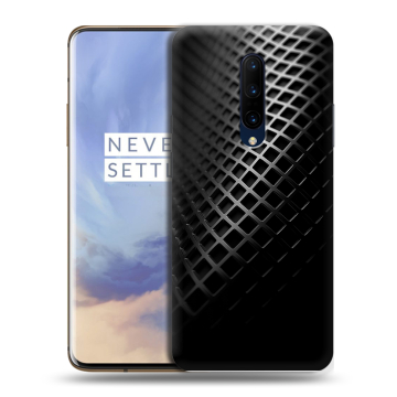 Силиконовый чехол на OnePlus 7 Pro с принтом Текстура металла Силиконовый чехол на OnePlus 7 Pro с принтом Текстура металла