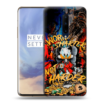 Силиконовый чехол на OnePlus 7 Pro с принтом Дональд Дак Деньги Силиконовый чехол на OnePlus 7 Pro с принтом Дональд Дак Деньги