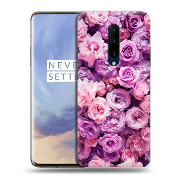 Силиконовый чехол на OnePlus 7 Pro с принтом лавандовые розы