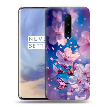Силиконовый чехол на OnePlus 7 Pro с принтом цветы бабочки Силиконовый чехол на OnePlus 7 Pro с принтом цветы бабочки