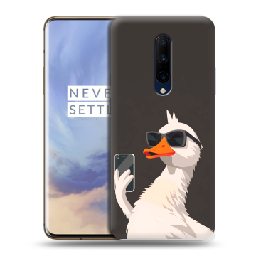 Силиконовый чехол на OnePlus 7 Pro с принтом утка в очках Силиконовый чехол на OnePlus 7 Pro с принтом утка в очках