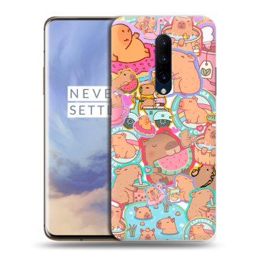 Силиконовый чехол на OnePlus 7 Pro с принтом капибары Силиконовый чехол на OnePlus 7 Pro с принтом капибары