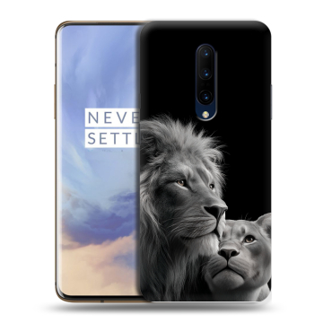 Силиконовый чехол на OnePlus 7 Pro с принтом Лев кошки