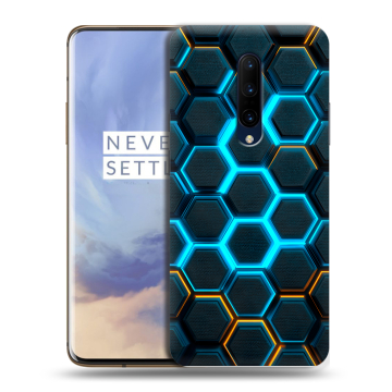 Силиконовый чехол на OnePlus 7 Pro с принтом Неоновые соты