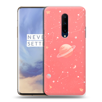 Силиконовый чехол на OnePlus 7 Pro с принтом Розовый космос