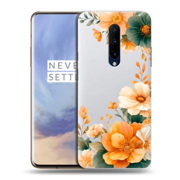 Силиконовый чехол на OnePlus 7 Pro с принтом Цветы принт