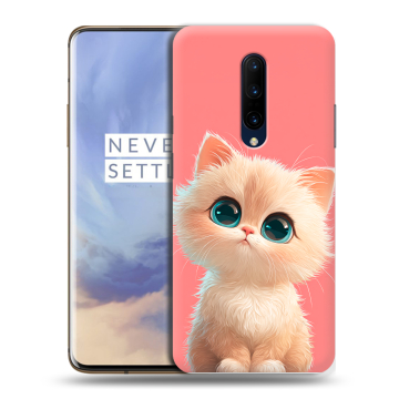 Силиконовый чехол на OnePlus 7 Pro с принтом Розовый котенок