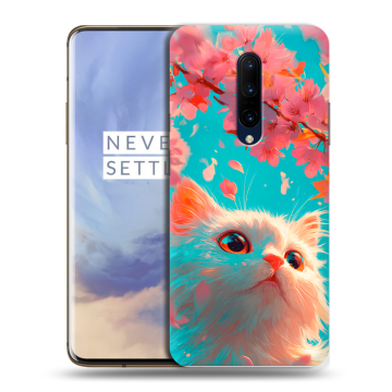 Силиконовый чехол на OnePlus 7 Pro с принтом Красивый кот