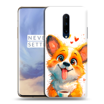 Силиконовый чехол на OnePlus 7 Pro с принтом корги Силиконовый чехол на OnePlus 7 Pro с принтом корги