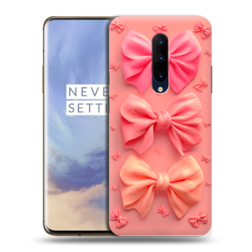 Силиконовый чехол на OnePlus 7 Pro с принтом Розовые бантики Силиконовый чехол на OnePlus 7 Pro с принтом Розовые бантики