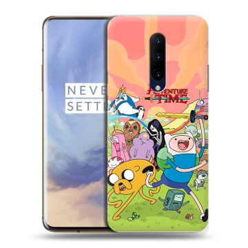 Силиконовый чехол на OnePlus 7 Pro с принтом Adventure time Время приключений