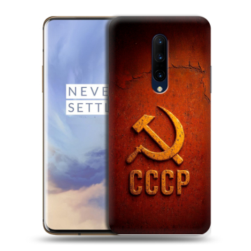 Силиконовый чехол на OnePlus 7 Pro с принтом Флаг Герб СССР Силиконовый чехол на OnePlus 7 Pro с принтом Флаг Герб СССР