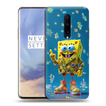 Силиконовый чехол на OnePlus 7 Pro с принтом Спанч боб Спанчбоб Силиконовый чехол на OnePlus 7 Pro с принтом Спанч боб Спанчбоб