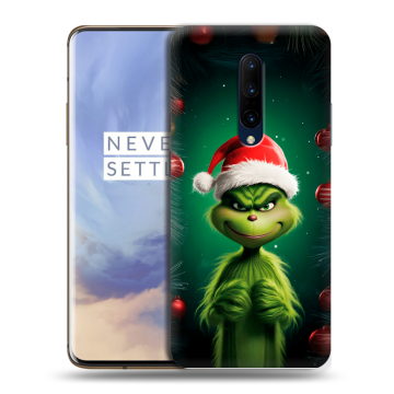 Силиконовый чехол на OnePlus 7 Pro с принтом Гринч Новый год Рождество