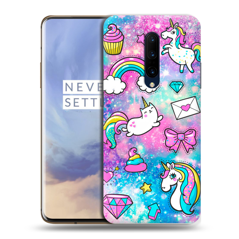 Силиконовый чехол на OnePlus 7 Pro с принтом Единороги Силиконовый чехол на OnePlus 7 Pro с принтом Единороги