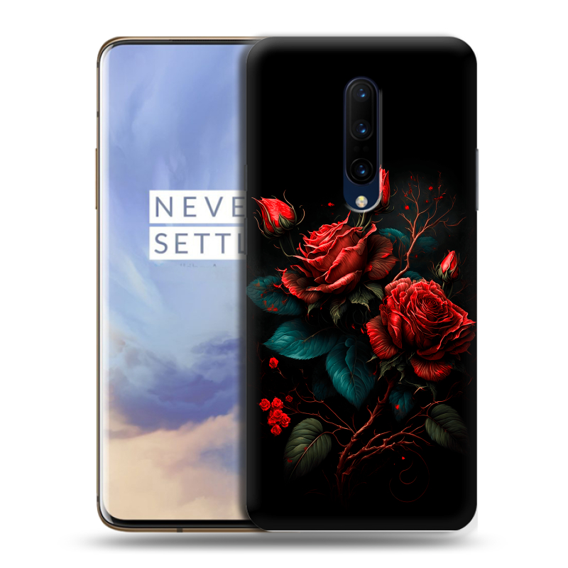 Пластиковый чехол на OnePlus 7 Pro с принтом Розы красные Пластиковый чехол на OnePlus 7 Pro с принтом Розы красные