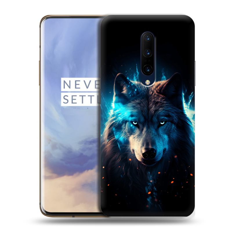 Пластиковый чехол на OnePlus 7 Pro с принтом Волк ночной Пластиковый чехол на OnePlus 7 Pro с принтом Волк ночной