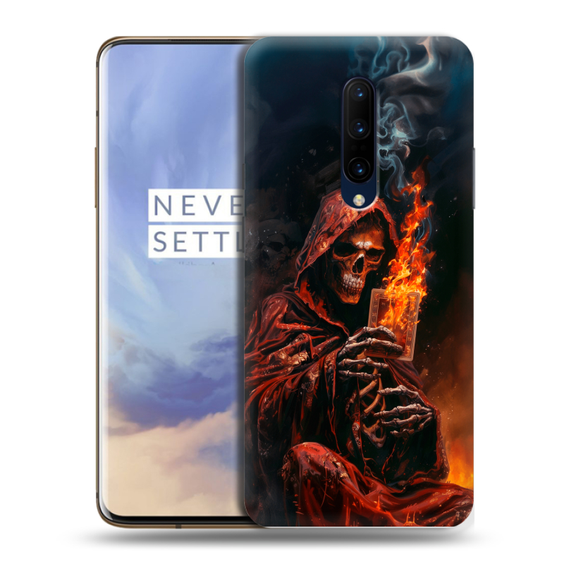 Силиконовый противоударный чехол на OnePlus 7 Pro с принтом Скелет и карты Силиконовый противоударный чехол на OnePlus 7 Pro с принтом Скелет и карты