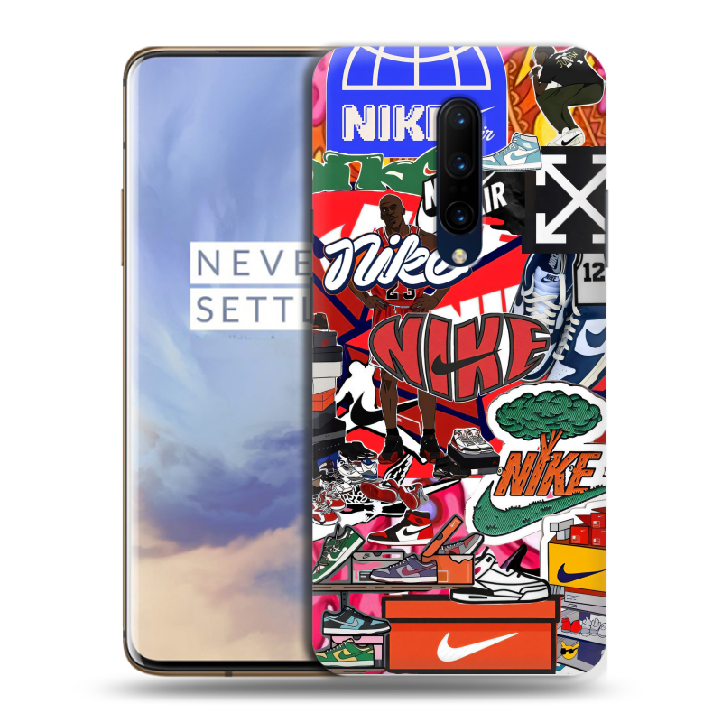 Силиконовый противоударный чехол на OnePlus 7 Pro с принтом Найк Nike яркий Силиконовый противоударный чехол на OnePlus 7 Pro с принтом Найк Nike яркий