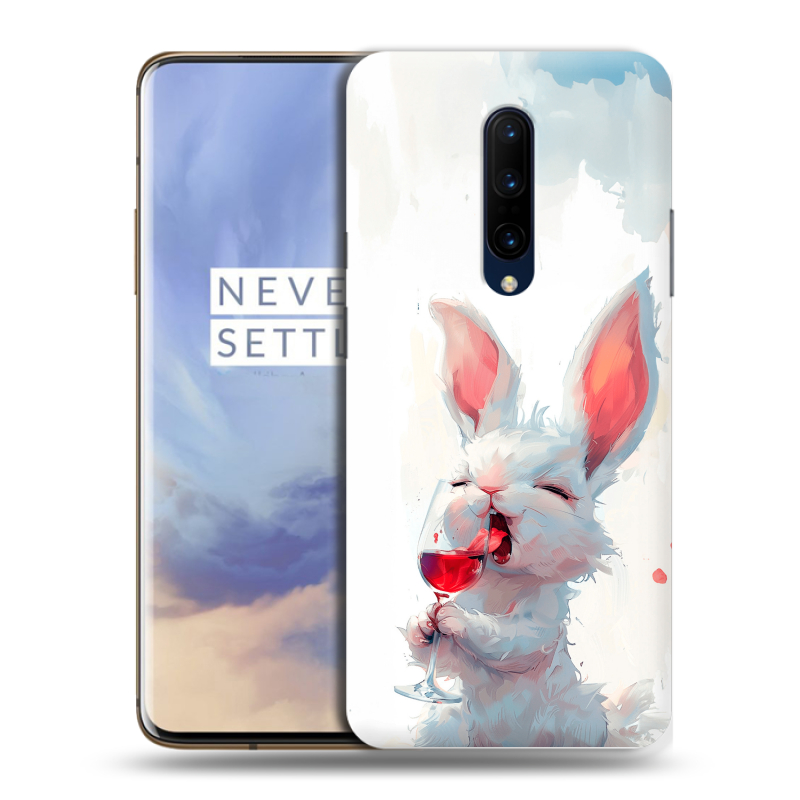 Пластиковый чехол на OnePlus 7 Pro с принтом кролик зайчик Пластиковый чехол на OnePlus 7 Pro с принтом кролик зайчик