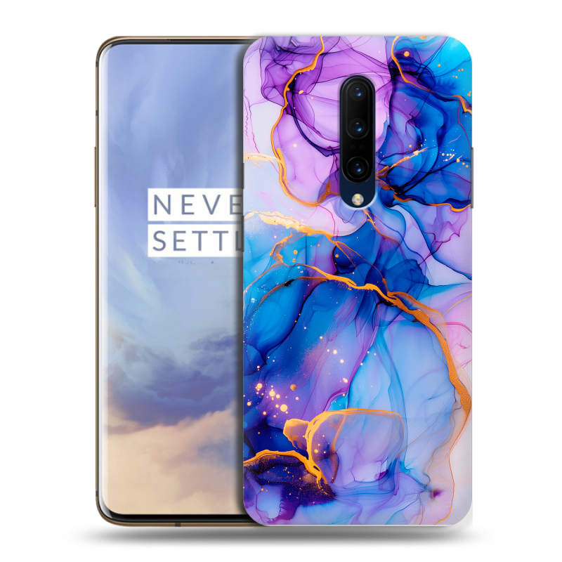 Силиконовый чехол на OnePlus 7 Pro с принтом синий мрамор Силиконовый чехол на OnePlus 7 Pro с принтом синий мрамор