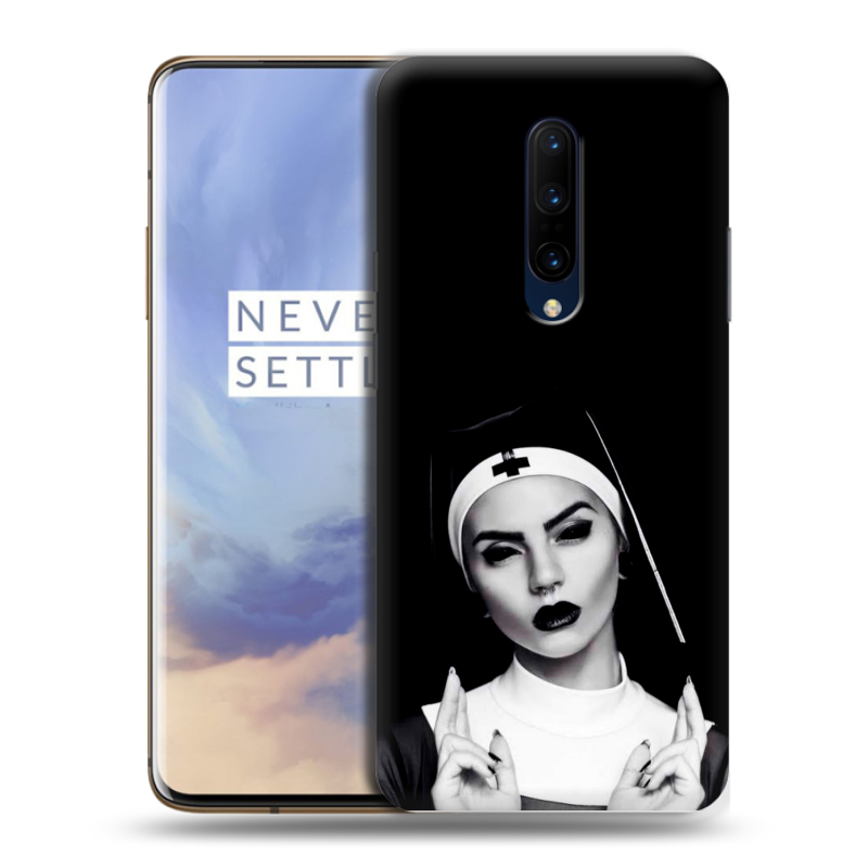 Силиконовый противоударный чехол на OnePlus 7 Pro с принтом монашка Силиконовый противоударный чехол на OnePlus 7 Pro с принтом монашка