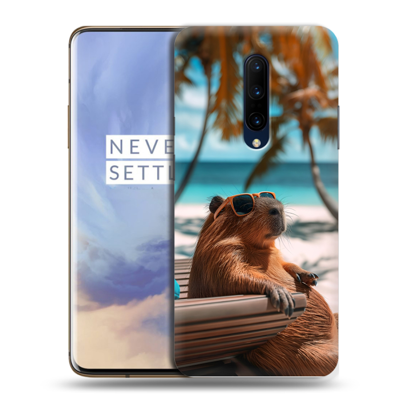 Пластиковый чехол на OnePlus 7 Pro с принтом Капибара Пластиковый чехол на OnePlus 7 Pro с принтом Капибара