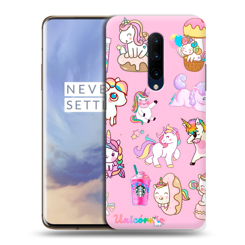 Силиконовый чехол на OnePlus 7 Pro с принтом розовые единороги Силиконовый чехол на OnePlus 7 Pro с принтом розовые единороги