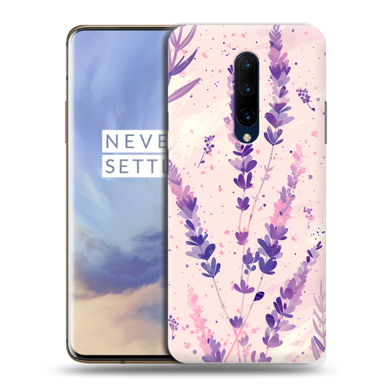 Силиконовый чехол на OnePlus 7 Pro с принтом цветы лаванда Силиконовый чехол на OnePlus 7 Pro с принтом цветы лаванда