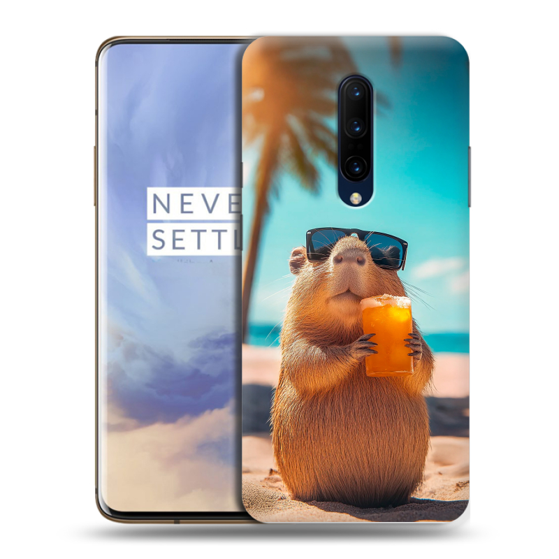 Пластиковый чехол на OnePlus 7 Pro с принтом Капибара Пластиковый чехол на OnePlus 7 Pro с принтом Капибара