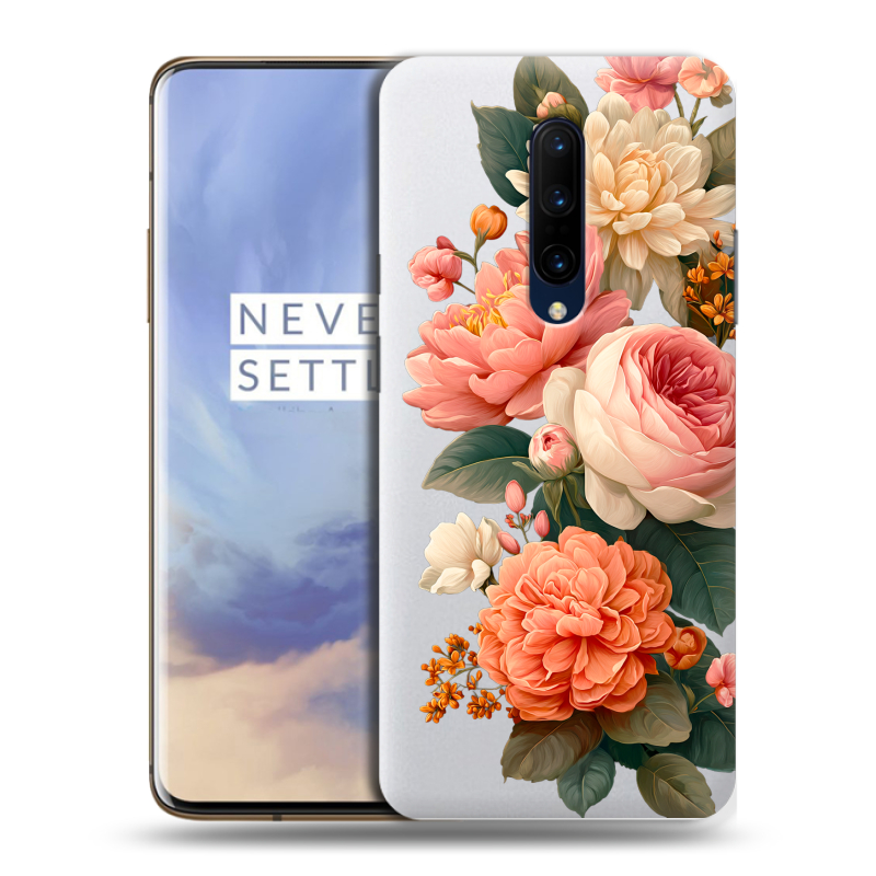 Пластиковый чехол на OnePlus 7 Pro с принтом цветы Пластиковый чехол на OnePlus 7 Pro с принтом цветы