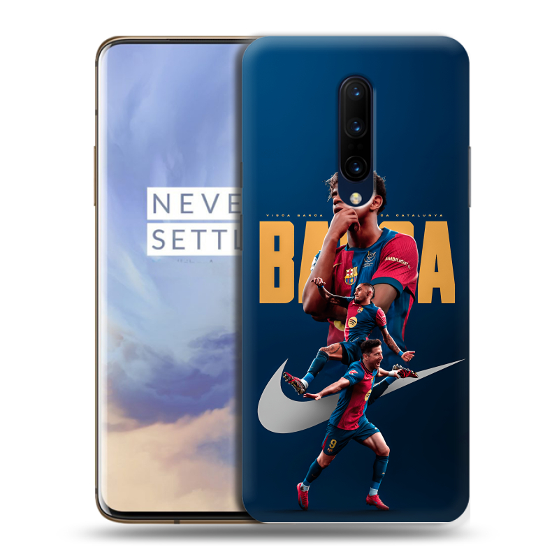 Силиконовый чехол на OnePlus 7 Pro с принтом Барселона Barca Yamal Силиконовый чехол на OnePlus 7 Pro с принтом Барселона Barca Yamal