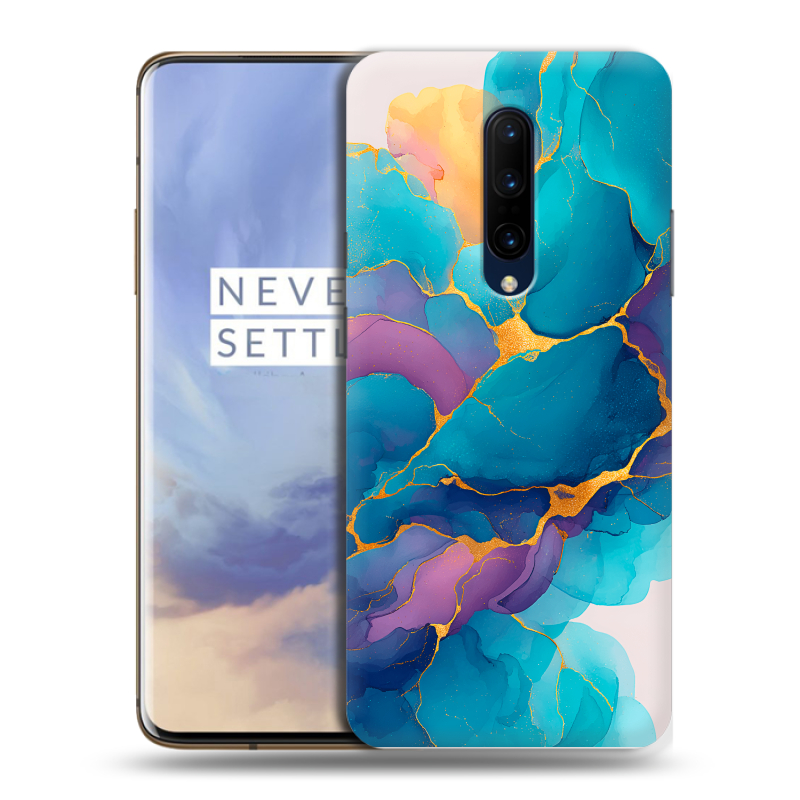 Пластиковый чехол на OnePlus 7 Pro с принтом Мрамор блестки Пластиковый чехол на OnePlus 7 Pro с принтом Мрамор блестки