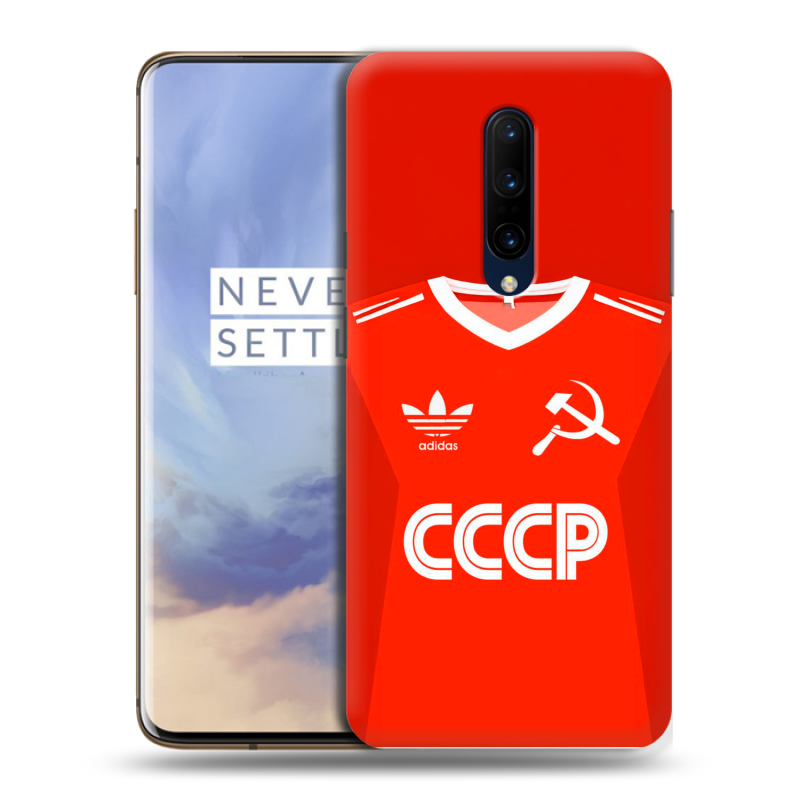 Пластиковый чехол на OnePlus 7 Pro с принтом Флаг Герб СССР Пластиковый чехол на OnePlus 7 Pro с принтом Флаг Герб СССР