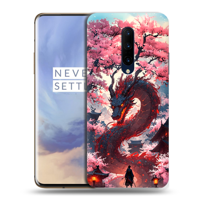 Пластиковый чехол на OnePlus 7 Pro с принтом Дракон Японский Пластиковый чехол на OnePlus 7 Pro с принтом Дракон Японский