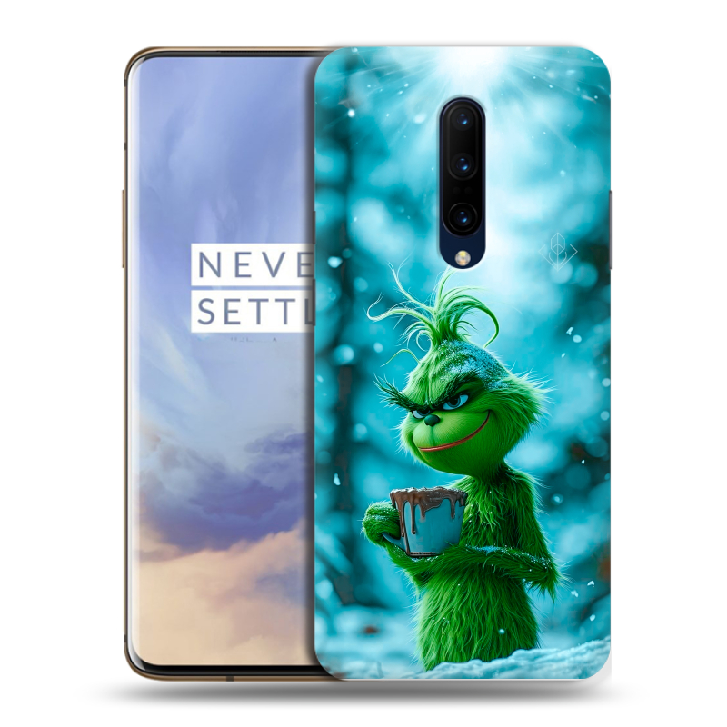 Пластиковый чехол на OnePlus 7 Pro с принтом Новый год гринч Пластиковый чехол на OnePlus 7 Pro с принтом Новый год гринч