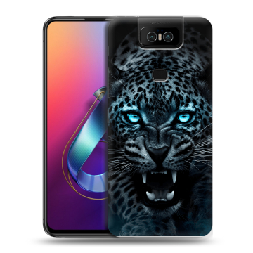 Пластиковый чехол на ASUS ZenFone 6 ZS630KL с принтом Темный леопард Пластиковый чехол на ASUS ZenFone 6 ZS630KL с принтом Темный леопард