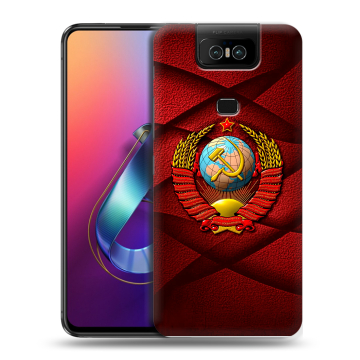 Пластиковый чехол на ASUS ZenFone 6 ZS630KL с принтом Герб СССР