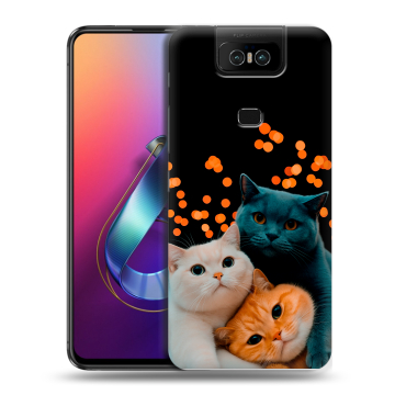 Пластиковый чехол на ASUS ZenFone 6 ZS630KL с принтом Кошки Пластиковый чехол на ASUS ZenFone 6 ZS630KL с принтом Кошки