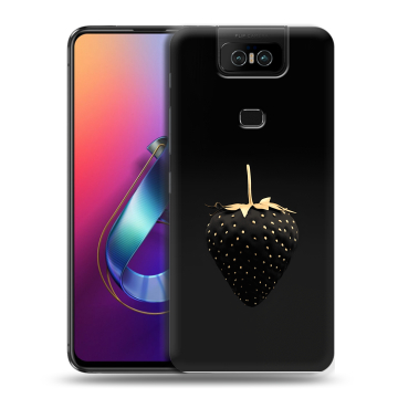 Пластиковый чехол на ASUS ZenFone 6 ZS630KL с принтом Черная клубника
